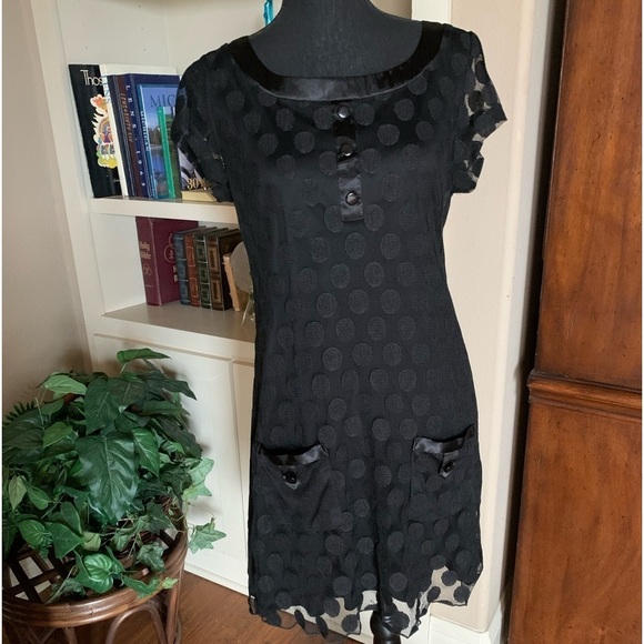 Enforce Studio Bohemian Black Polka Dot‎ Dress - Picture 2 of 11